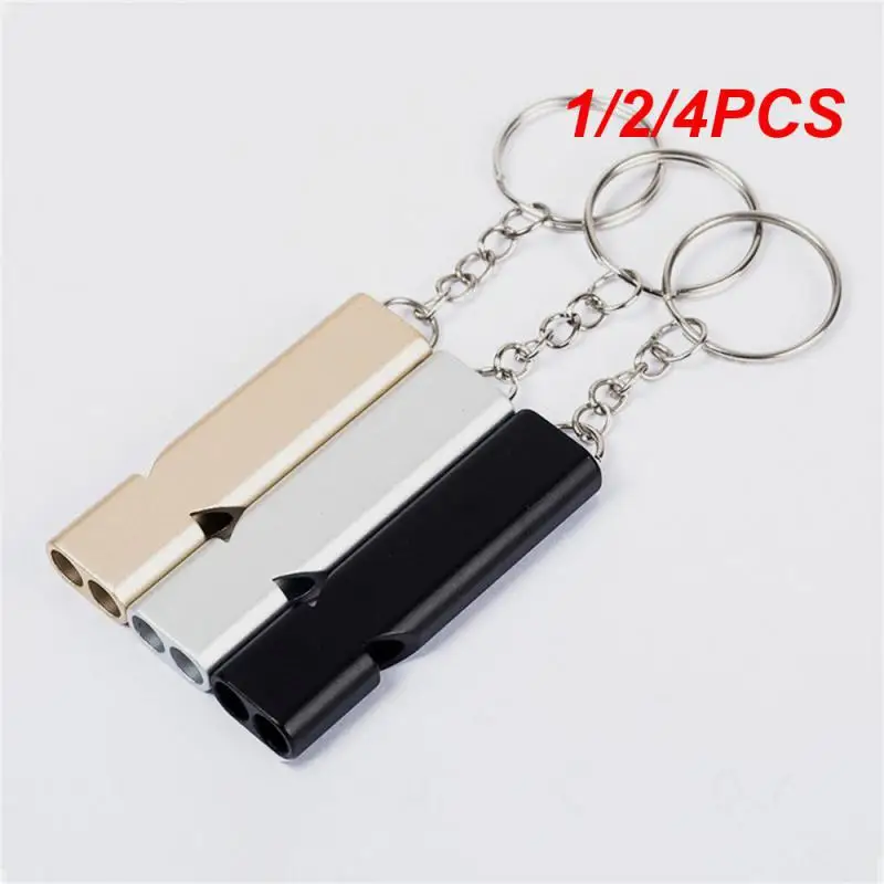

1/2/4PCS Outdoor Survival Whistle Aluminum Alloy Double Tube Dual-frequency High Volume Hiking Camping First Aid Whistle