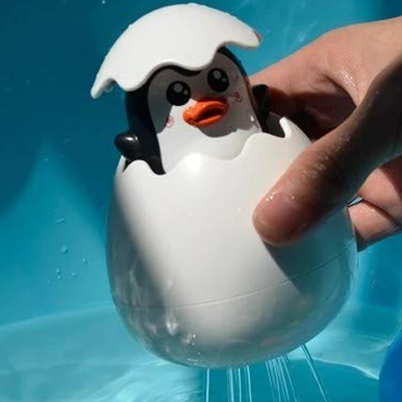 Children Baby Bathing Toy  Penguin Egg Water Spray Sprinkler  Kids Swimming Water Clockwork Toys Bathroom Sprinkling Shower Toy