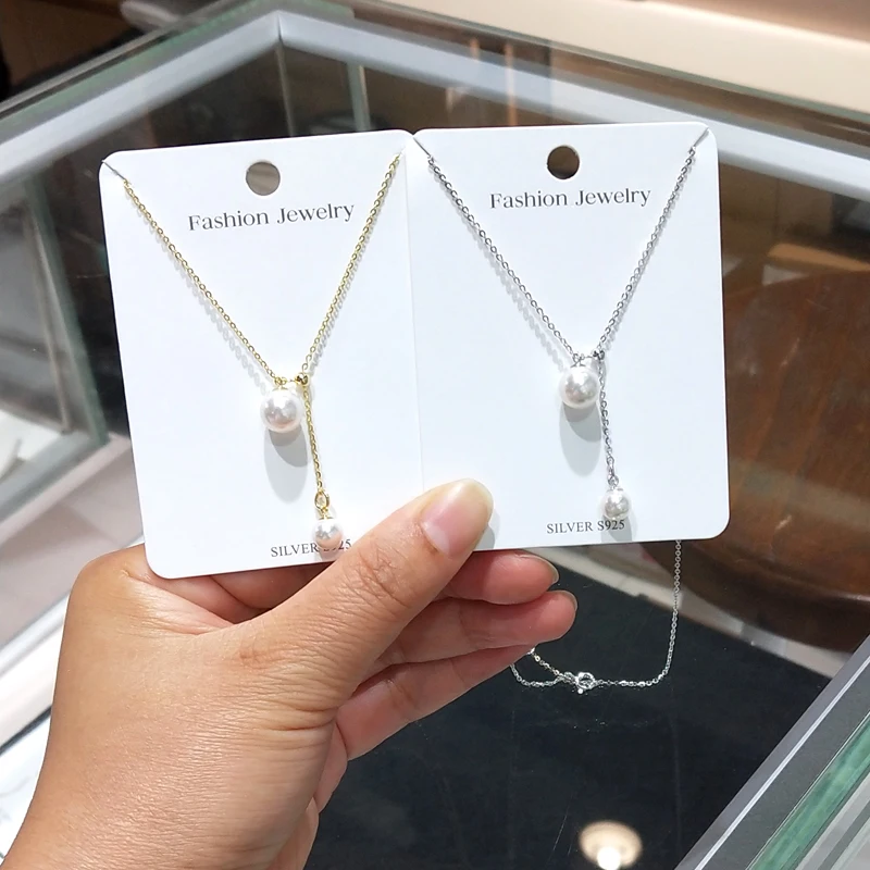 Ожерелье из стерлингового серебра 925 пробы для купания не выцветающая жемчужная