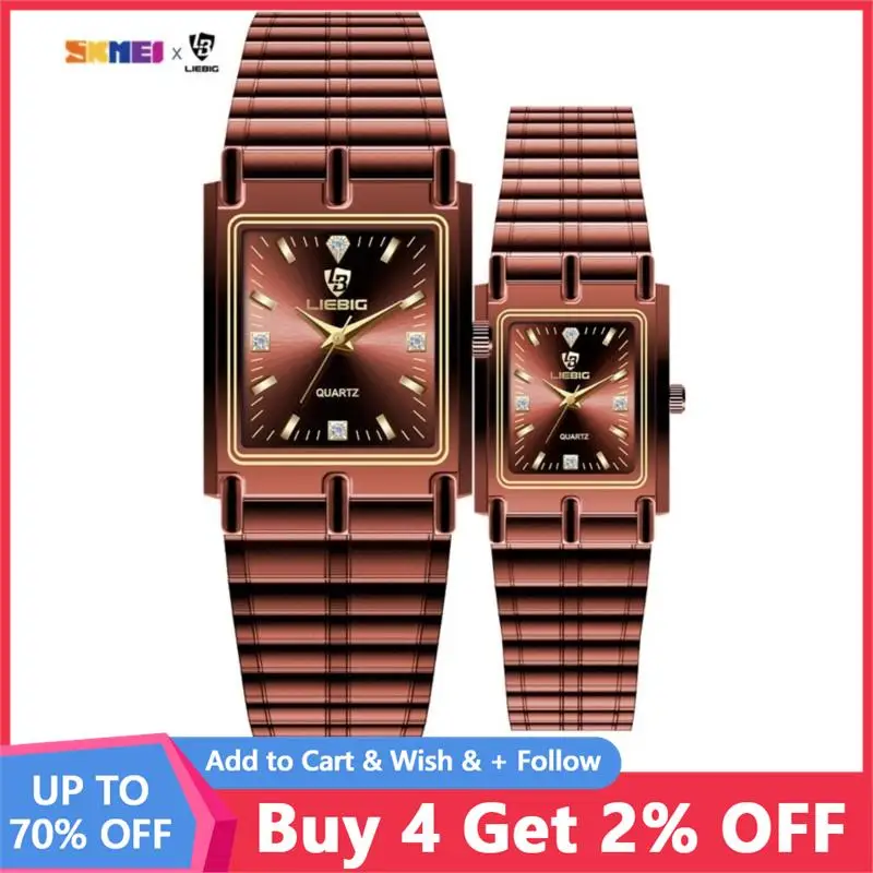 

2023 Luxury Steel Bracelet Golden Quartz Female Male Wristwatches Lovers Watch For Men Women Watches Valentine's Day Gift L1018