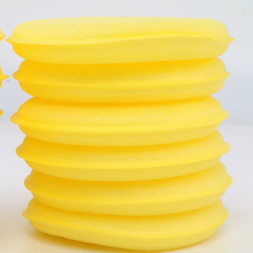 

12pcs Waxing Sponge Simple Washing Accessory Polishing Tool Rounded Foams Dual-sided Polish Car Cleaning Buffers