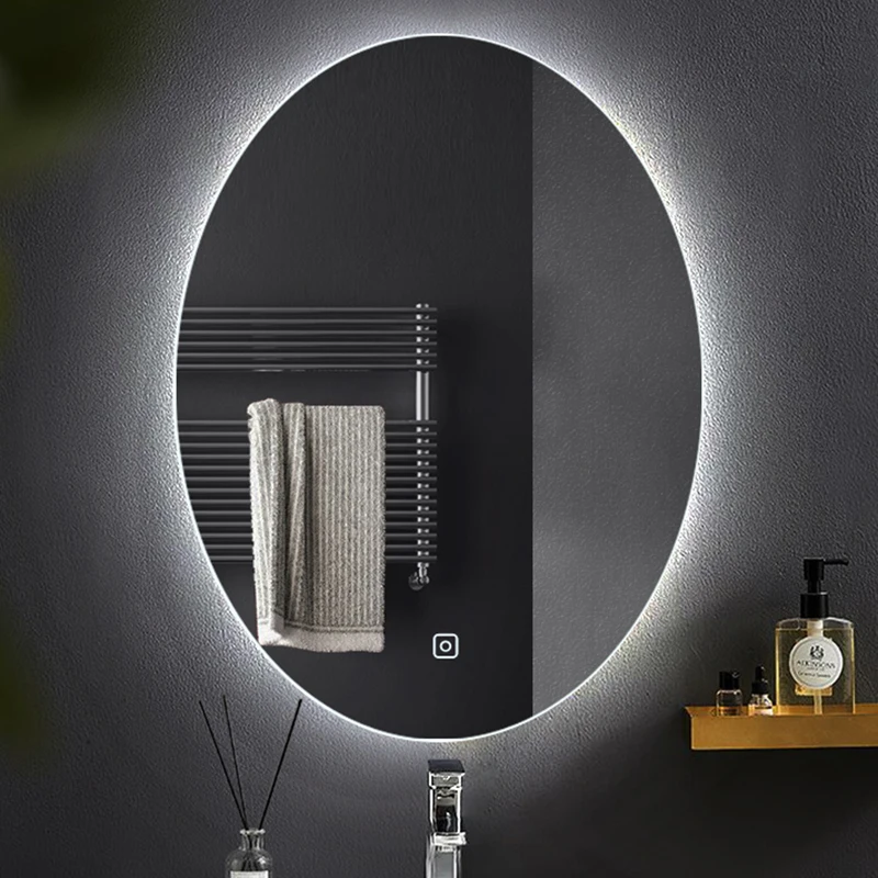 

Switch Oval Vanity Bathroom Mirror Light Touch No Fog Smart Bathroom Mirror Aesthetic Custom Espejos Con Luces Indoor Supplies