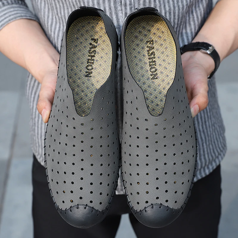 

Handmade Large Size Casual Loafers for Men Quality Breathable Zapatos De Hombre Soft Comfort Anti-skid Footwear Fashion Slip-on