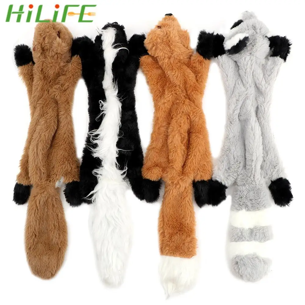 

HILIFE Squeak Pet Squeaky Whistling Involved Squirrel New Cute Plush Toys Squirrel Raccoon Fox Skunk Animal Plush Toy Dog Toys