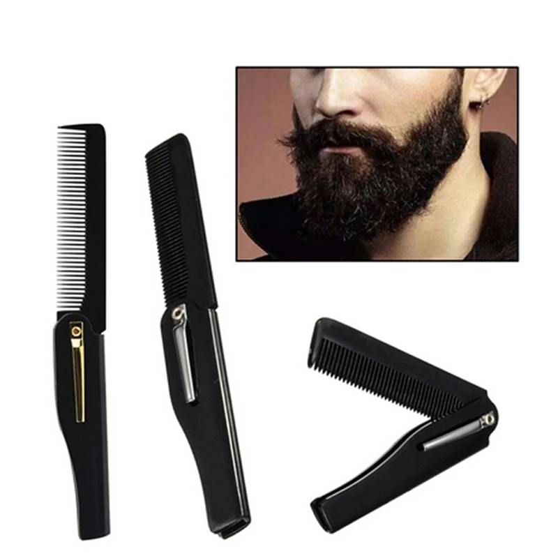 

Portable Folding Knife Hair Combs Travel Commercial Plastic Small Comb For Men Special Knife Comb Hair Head Moustache
