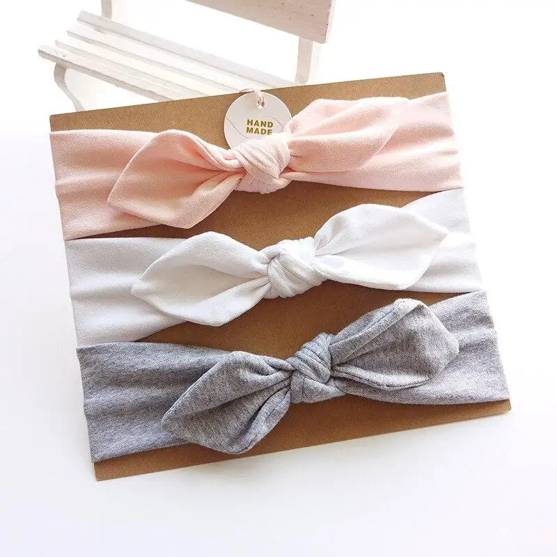 

3Pcs Baby Headband Cute Rabbit Ear Bow Flower Elastic Hairband Baby Girls Headbands Children Turban Hair Accessories Set
