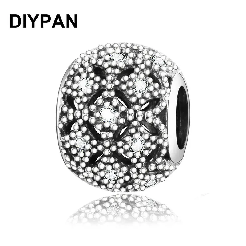 

Подходят для оригинальных браслетов Pandora, бусины, выложенные прозрачными планками, женские Украшения «сделай сам»