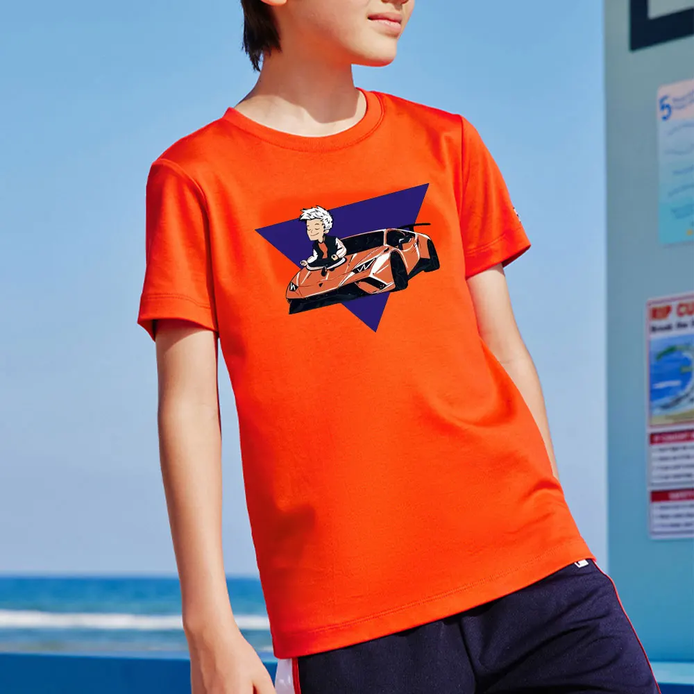 

Летняя Детская футболка с мультипликационным рисунком для мальчиков и девочек, футболка с автопринтом, топы, футболки, мультяшная детская о...