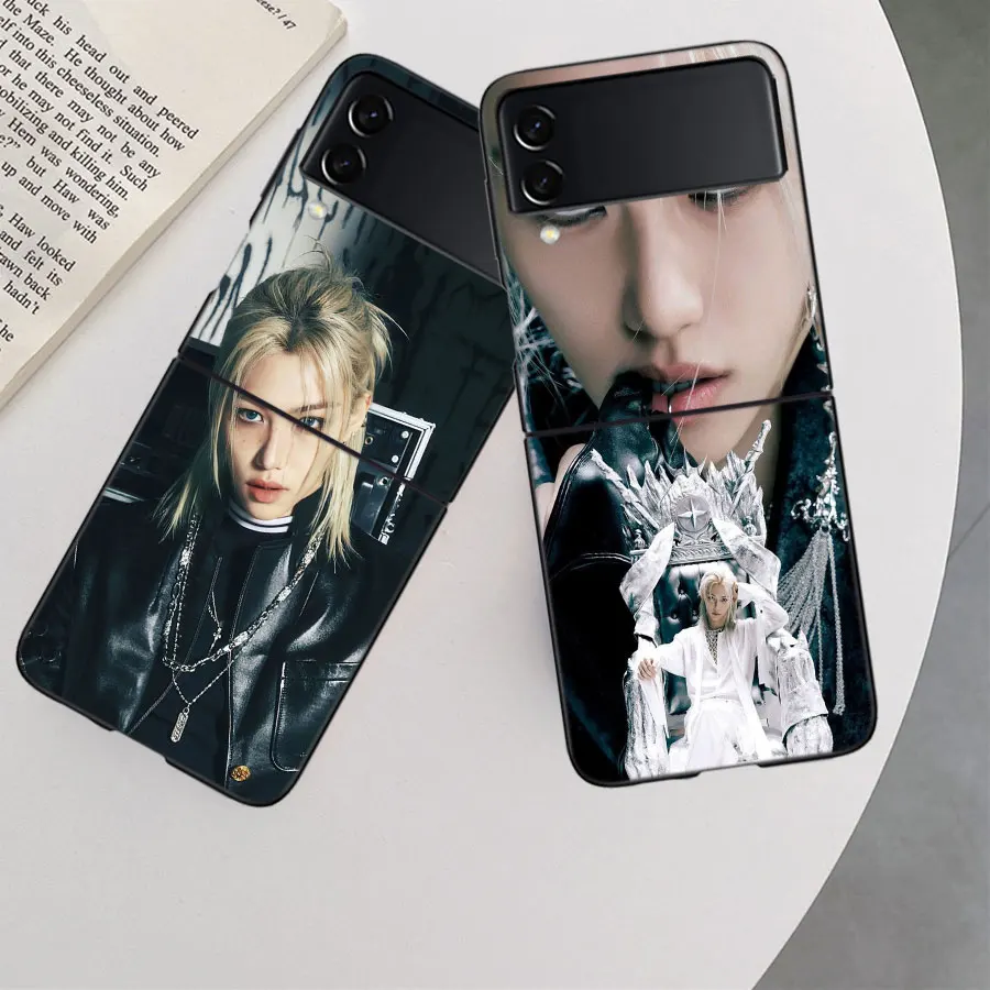 Чехол F-Felix Lee SKZ для Samsung Galaxy Z Flip 6 5G 5 4 3 черный жесткий чехол сотового телефона