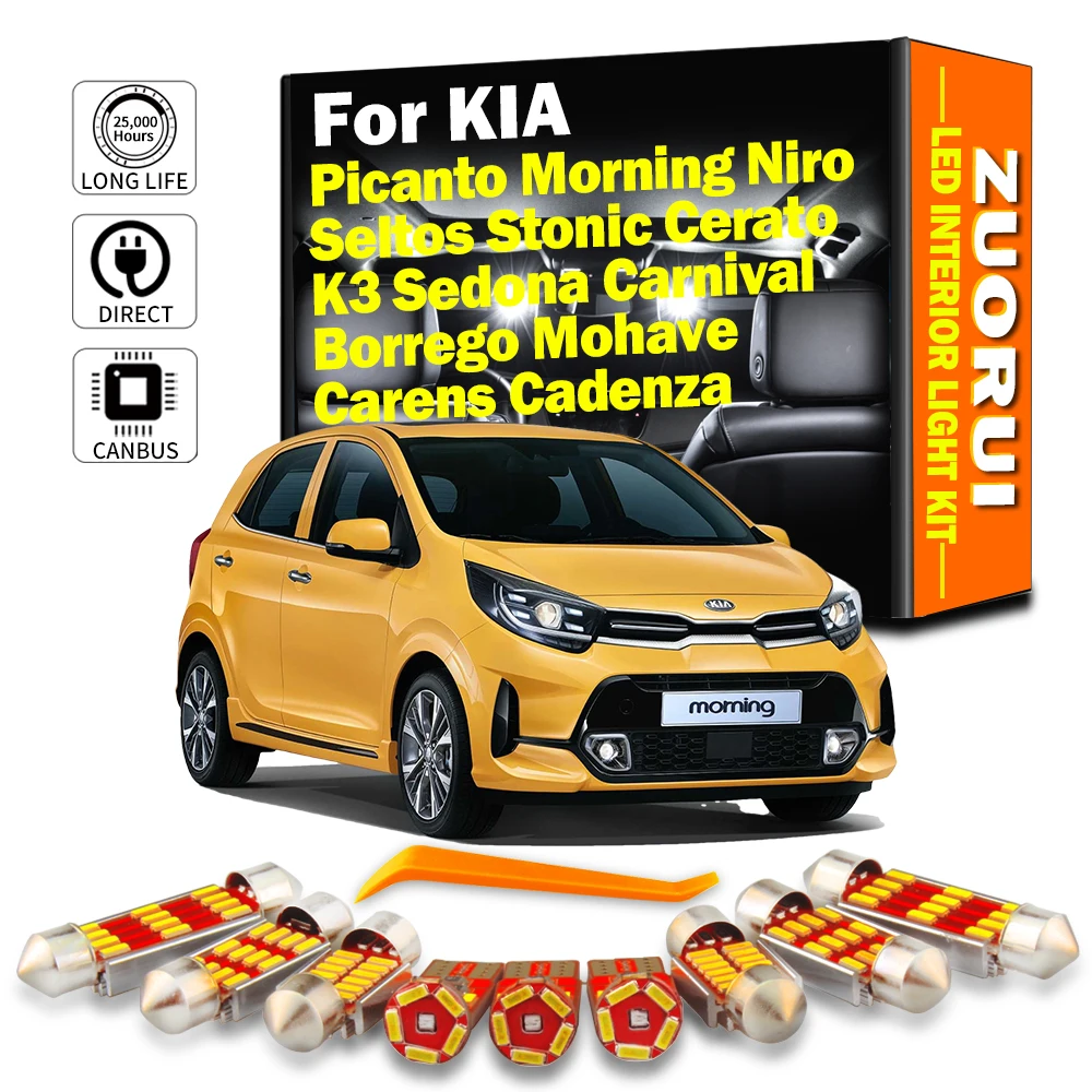 

Canbus LED Interior Light Kit For KIA Picanto Morning Niro Seltos Stonic Cerato K3 Sedona Carnival Borrego Mohave Carens Cadenza