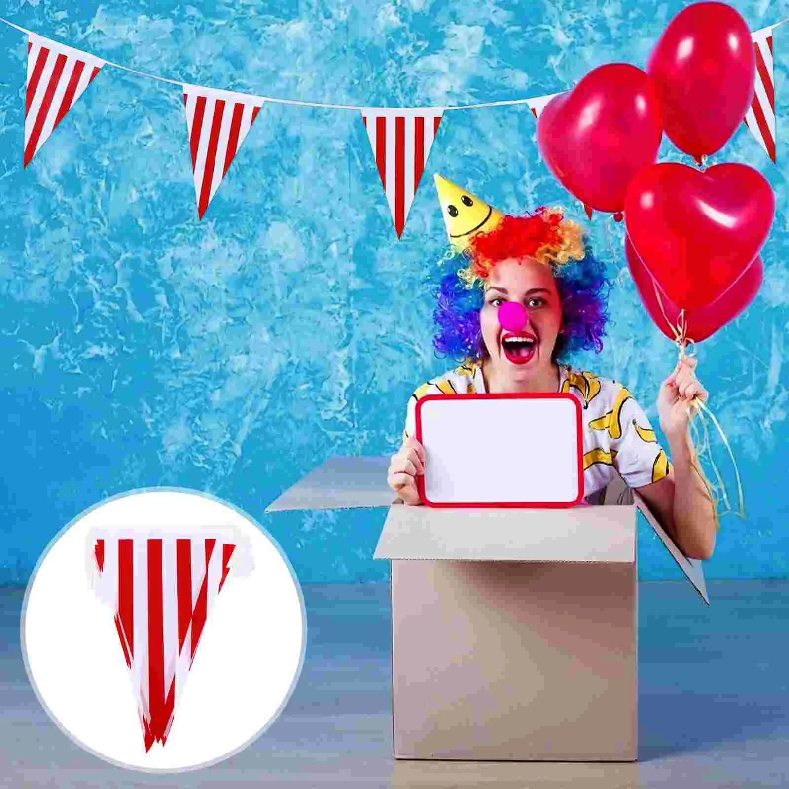 

3 Pcs Baseball Decorations Circus Pulling Flags Interesting Stripe Party Outdoor Hanging Banner Design Carnival Child