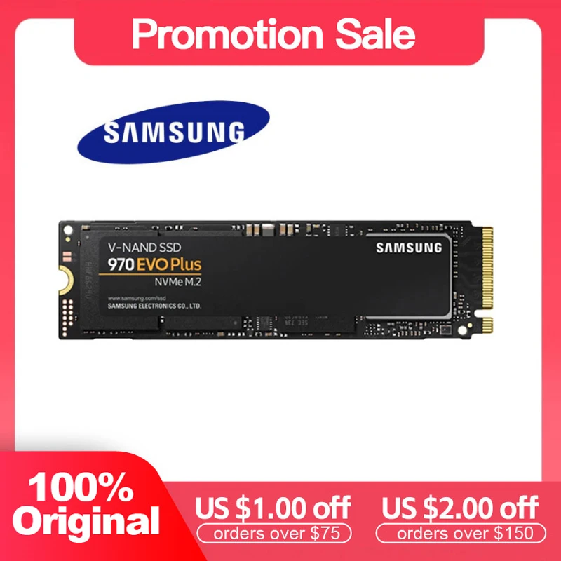 

SAMSUNG M.2 SSD 1TB 250GB 500GB 2TB 970 EVO Plus Internal Solid State Drive Hard Disk M2 2280 TLC PCIe Gen 3.0 x 4, NVMe 1.3