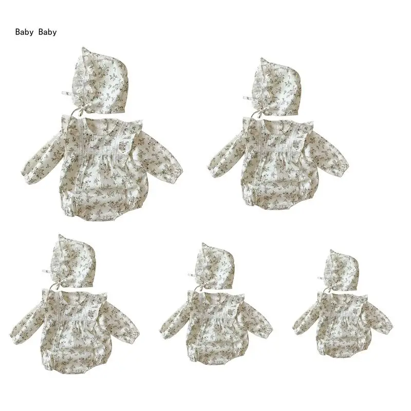 

Q81A весенне-осенние комбинезоны для новорожденных девочек с воротником в виде листьев лотоса Цветочная одежда детские вязаные комбинезоны трикотажные детские комбинезоны с длинным рукавом
