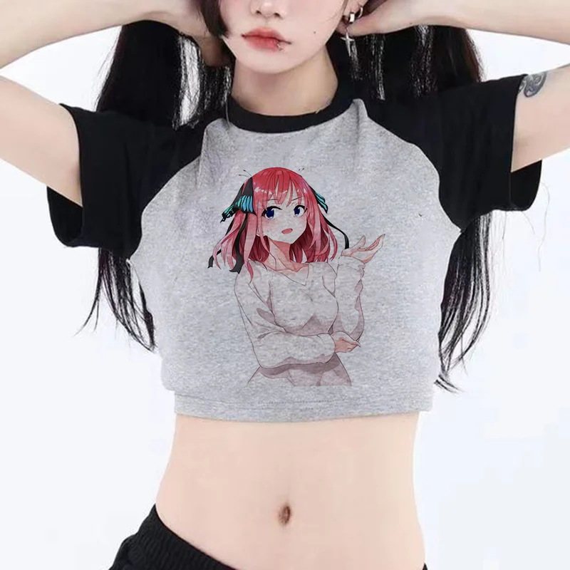 

the quintessential quintuplets fairy grunge trashy hippie crop top Female fairycore goth 2000s tee