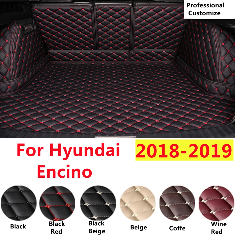 

SJ Custom Fit For Hyundai Encino 2018 2019 YEAR Full Set Waterproof Car Trunk Mat Tail Boot Tray Liner Cargo Rear Pad Cover