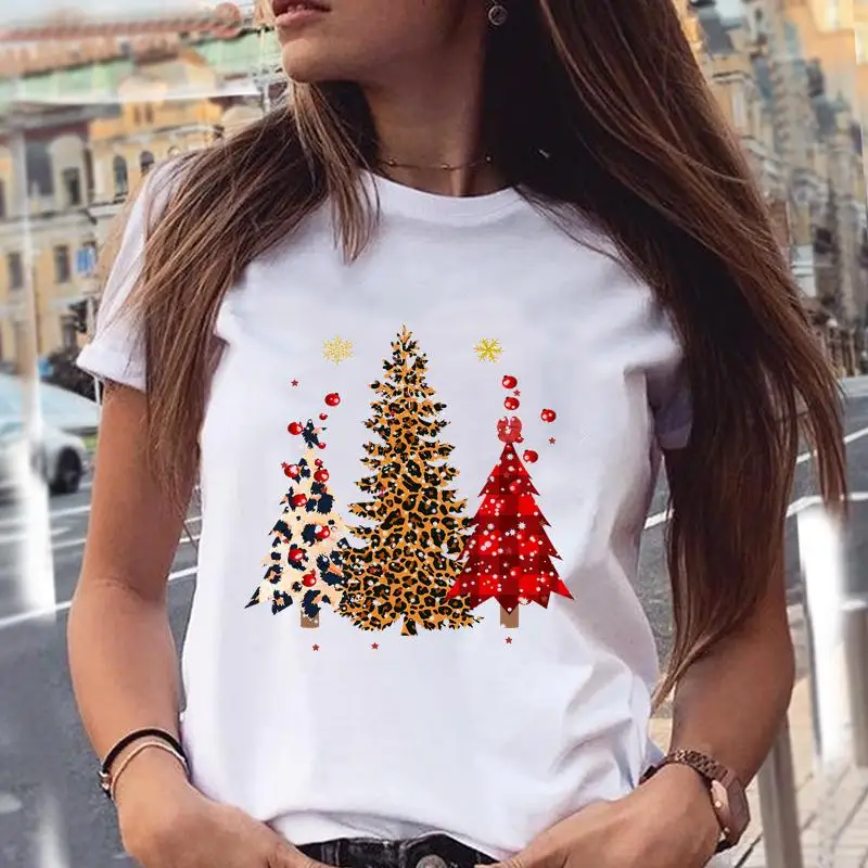 

Women Print Clothing Style 90s Clothes Christmas Fashion Tops New Year Tee Tshirt Print Holiday Ladies Female Graphic T-Shirt