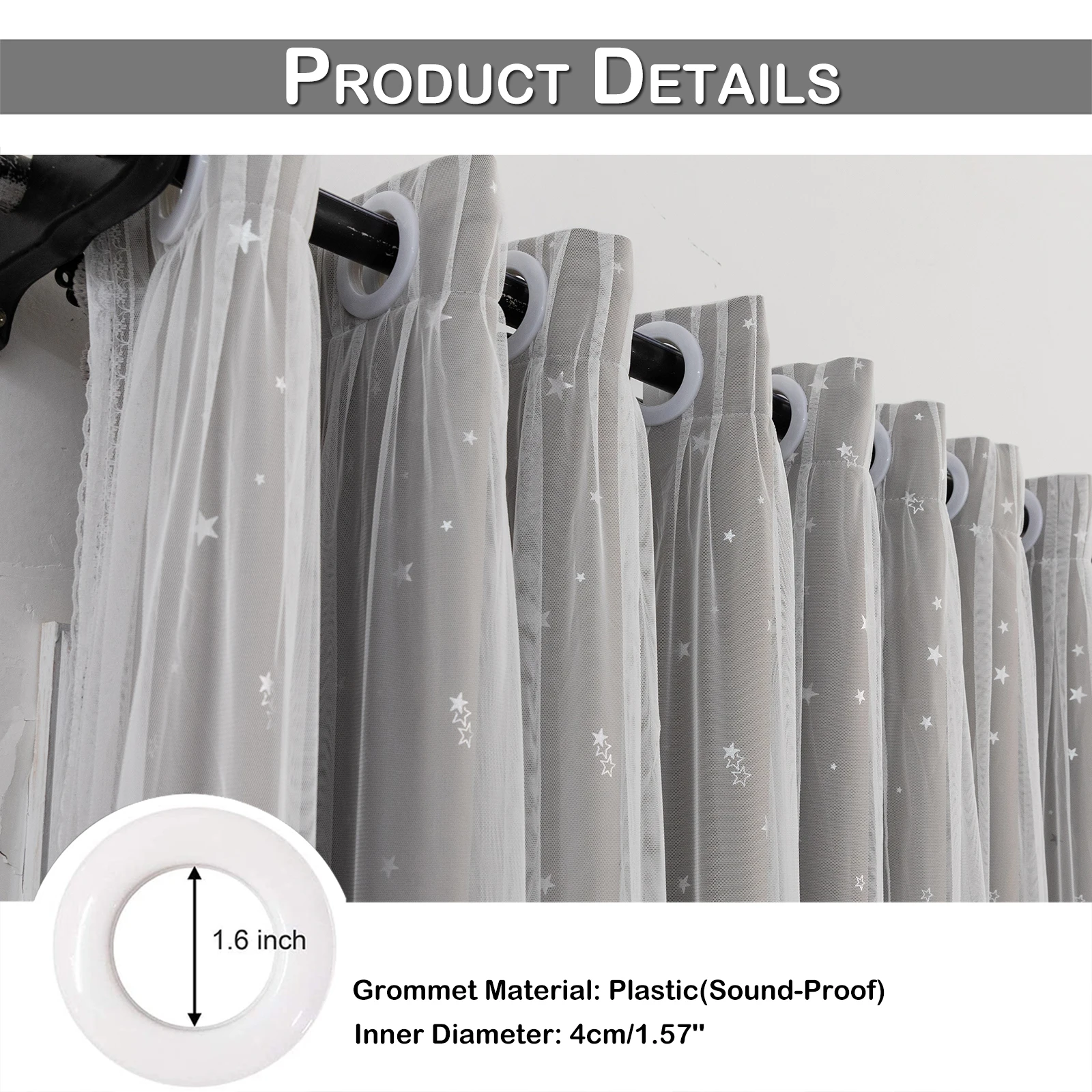 Двухслойные занавески s для гостиной с бантом из пряжи тюль со звездами печатные