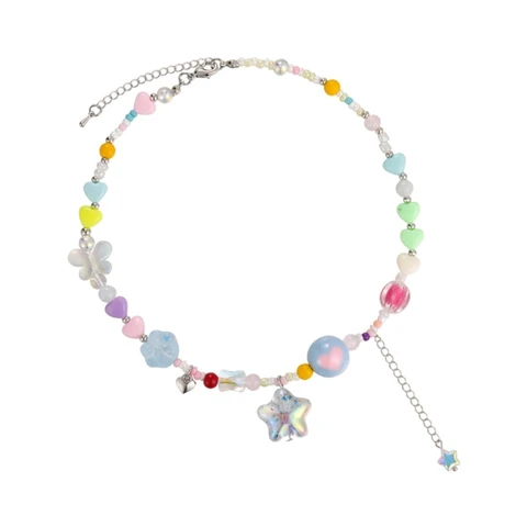 Чешское ожерелье из бисера в виде сердца и звезды, цветное ожерелье из бисера, высококачественное ожерелье, Прямая поставка