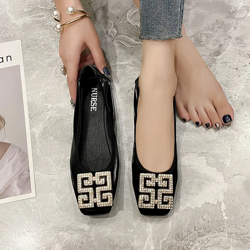 PU Leather Slip on Shoes for Women Ballet Flats Shallow Female Flat Shoe Red 2022 Spring Summer Fashion Women's Black Moccasins