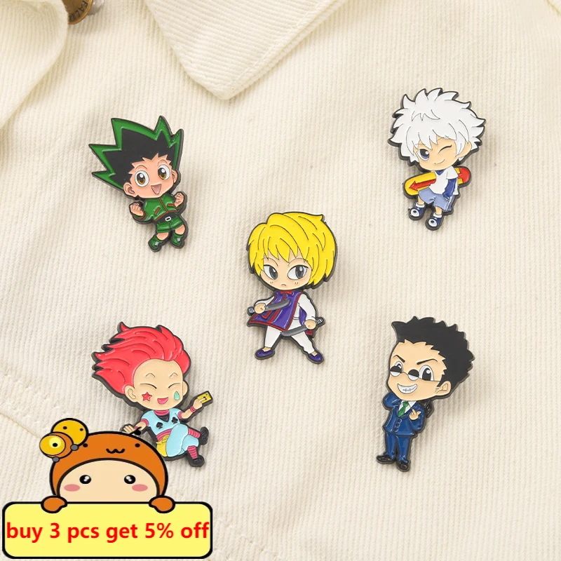 Классический мультяшный эмалированный штифт на заказ HUNTERxHUNTER Gon Killua Kurapika Leorio Hisoka