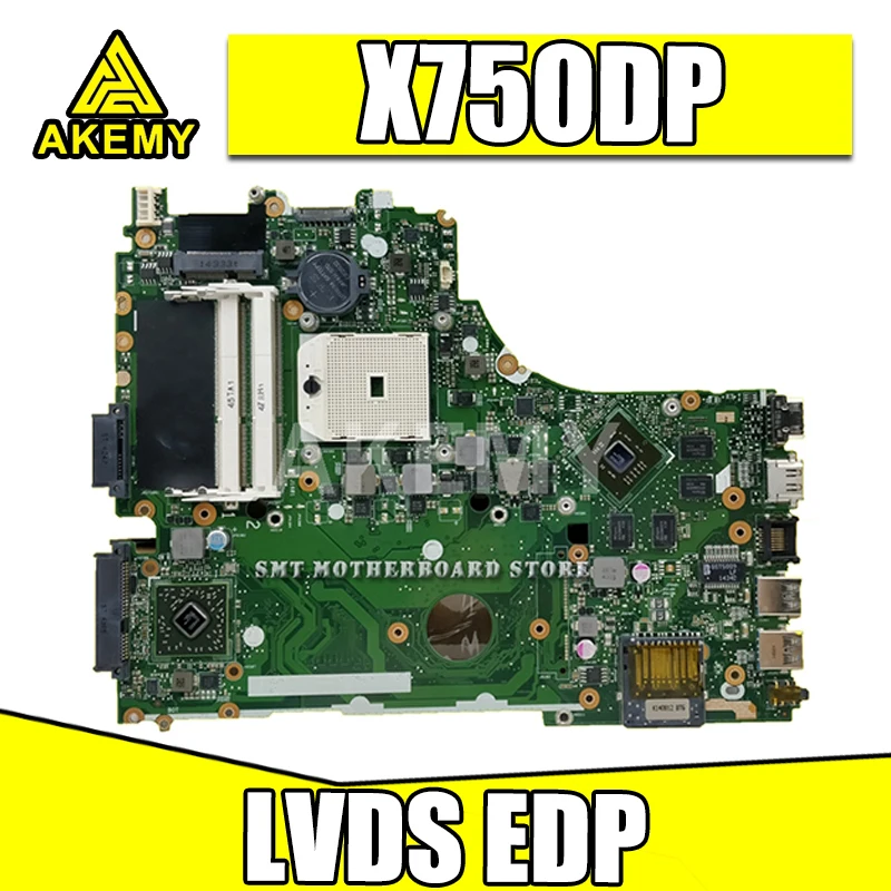 

X750DP материнская плата для ноутбука LVDS EDP для Asus X550 K550D X550D K550DP X750D тест материнской платы ноутбука 100% ОК
