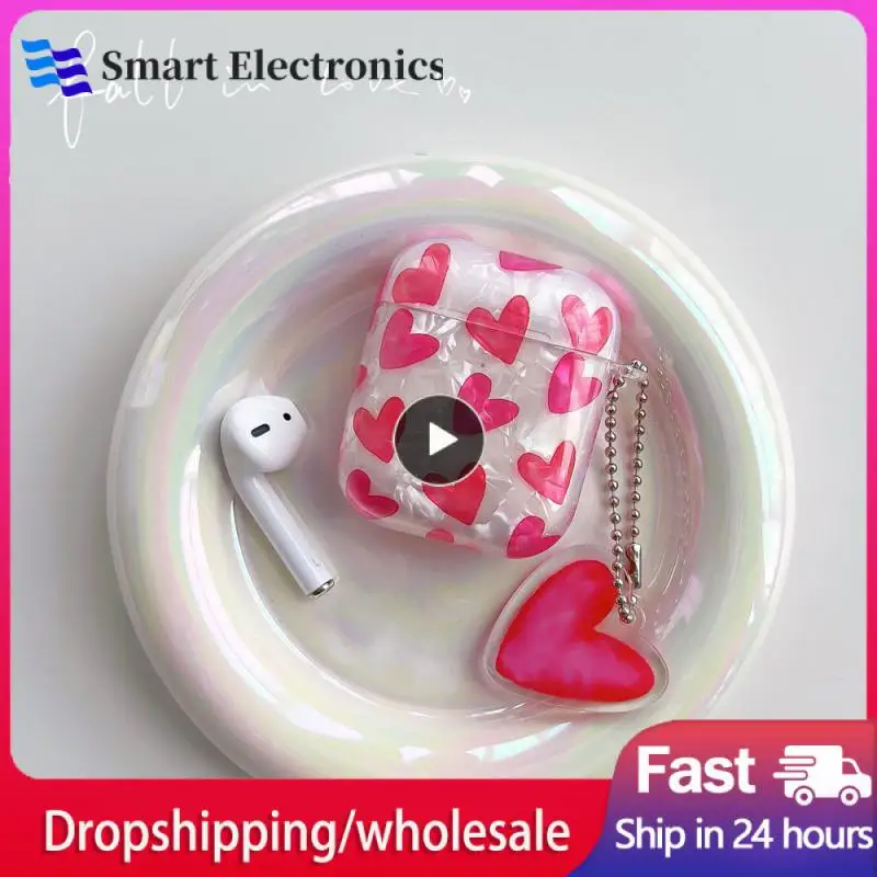 

1~10PCS For Airpods Heart Headphone Case Pink Heart Unique Design Cute Headphone Case Applicable To Airpods1/2