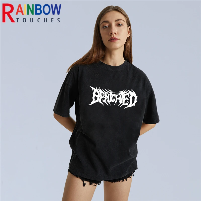 Футболка Rainbowtouches мужская с коротким рукавом свободная кофта принтом в стиле High