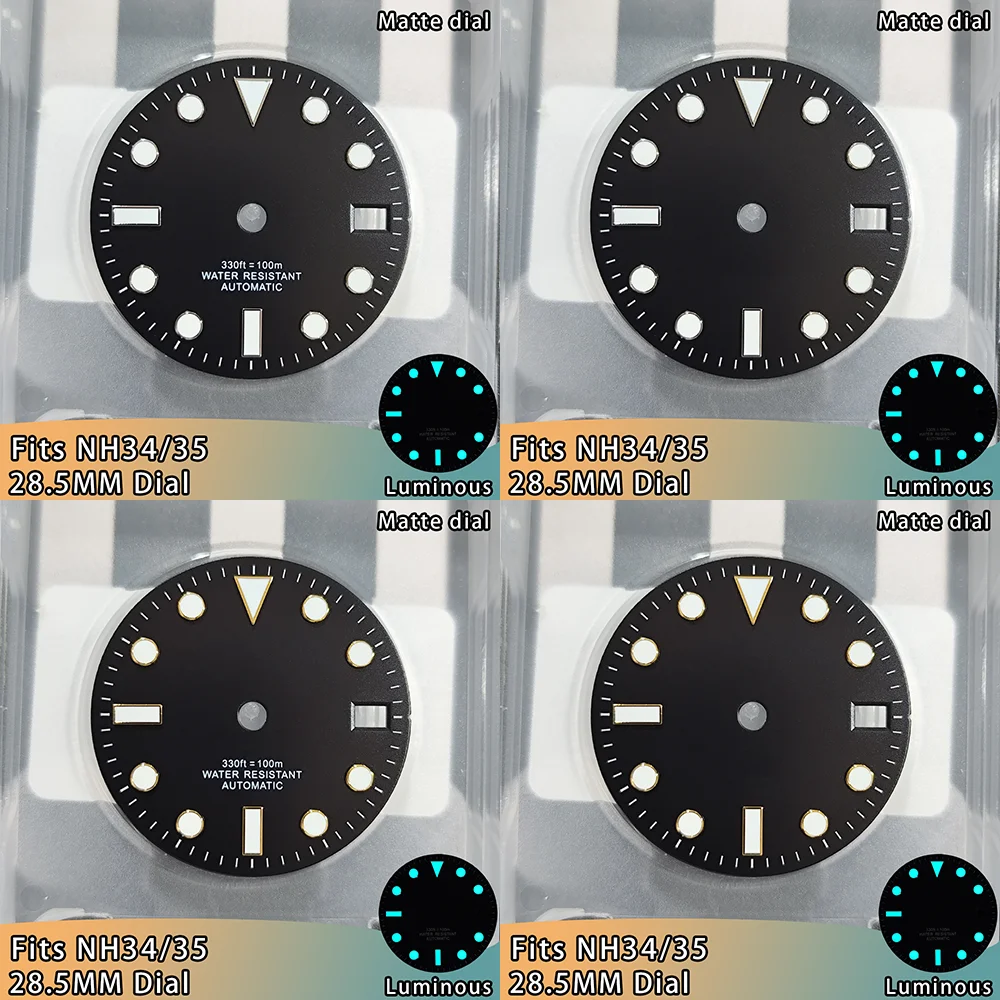 Фото Циферблаты NH34, циферблаты NH34 SUB, циферблаты NH34 28,5 мм, светящиеся циферблаты с синим люминесцентным покрытием BGW9, циферблаты NH34 с одинарным календарем, циферблаты NH35, циферблаты NH35 28,5 мм №2