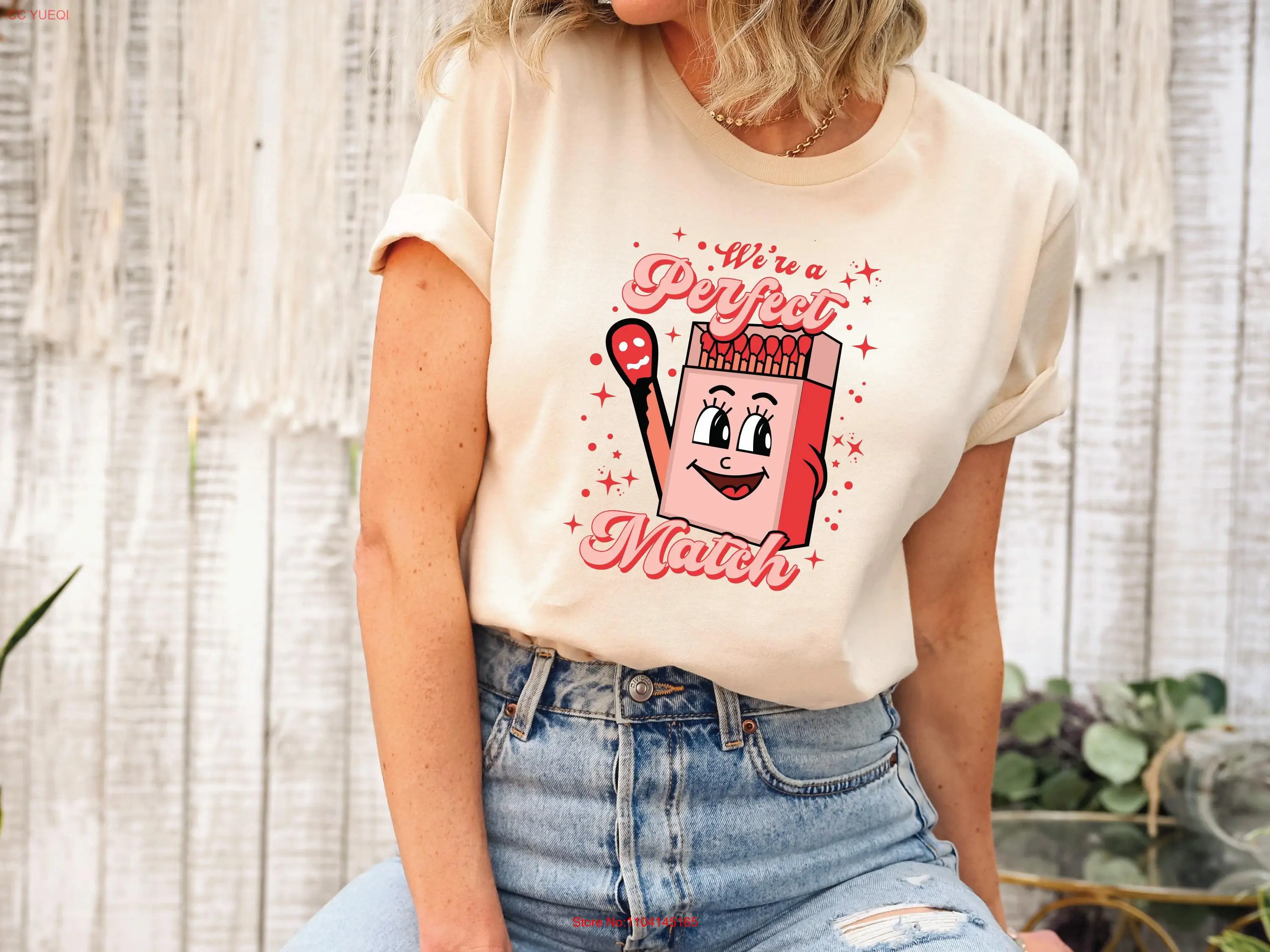 Футболка Perfect Match Valentine's Day SweaT Couple Matching Love с длинными или короткими рукавами