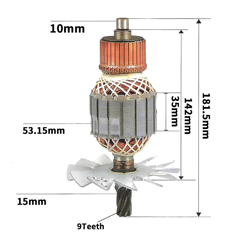 Ротор винтового компрессора. Схема обмотки статора турбогенератора. Ротор кдс (l-156 мм, d-35 мм, 5 зубов, наклон вправо). Ротор (якорь) makita для фрезера rp0900 (l-170 мм, d-41. Ротор (якорь) (l-210 мм, d-54 ,d37.