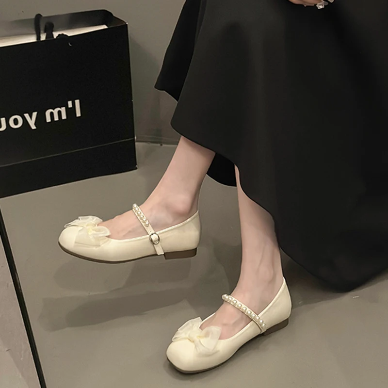 Мягкие элегантные туфли с бантом женские оксфорды на плоской подошве украшенные