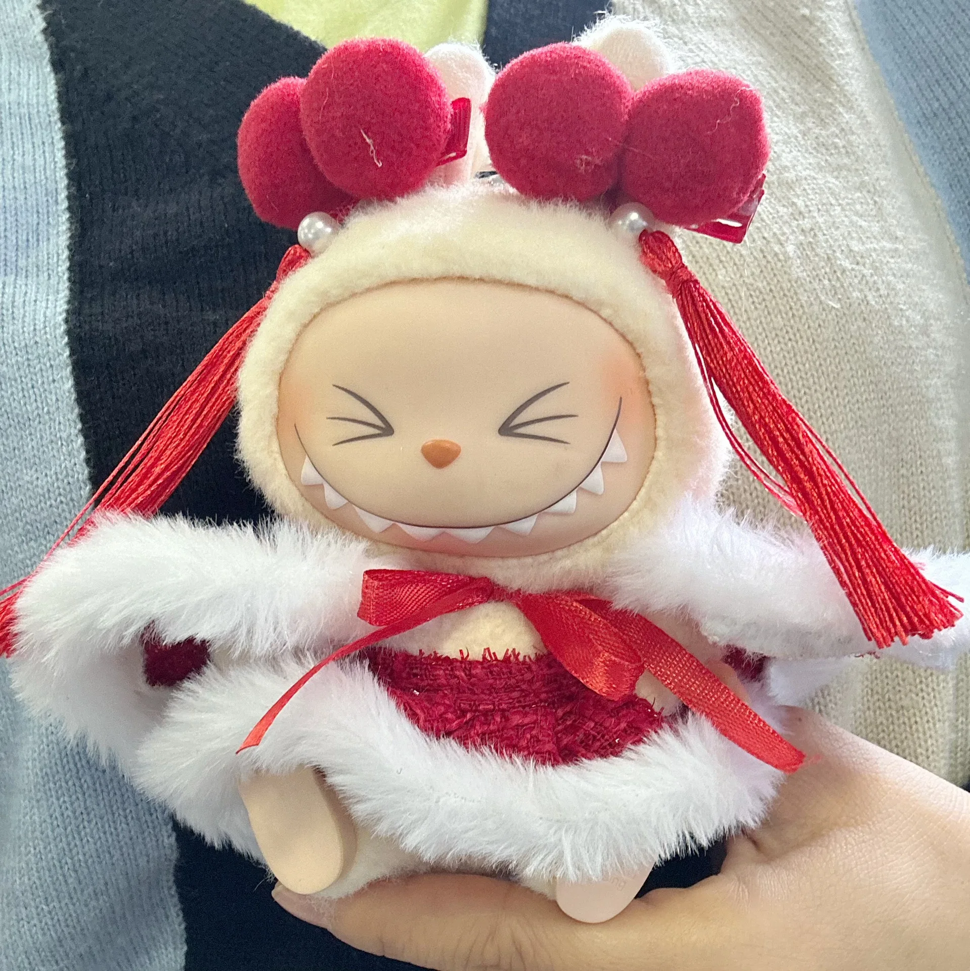 Фото 15 см Labubu Idol куклы одежда красивое кимоно новогодние рождественские аксессуары Корея Kpop экзо одежда толстовка плюшевая кукла одежда №5