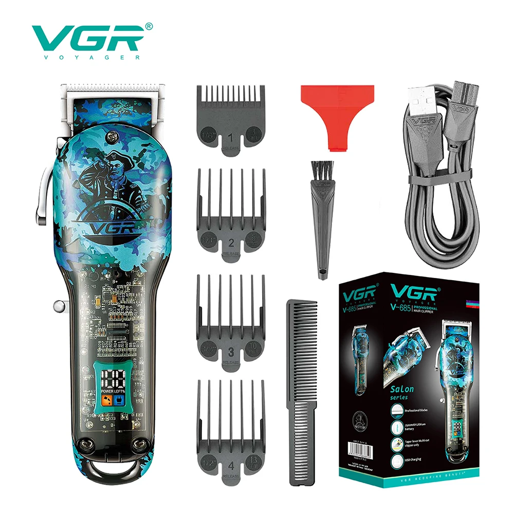 VGR Professional Hair Clipper Rechargeable Hair Trimmer For Men Shaver Hair Cutting Machine Barber Accessories Cut Machin Beard enlarge