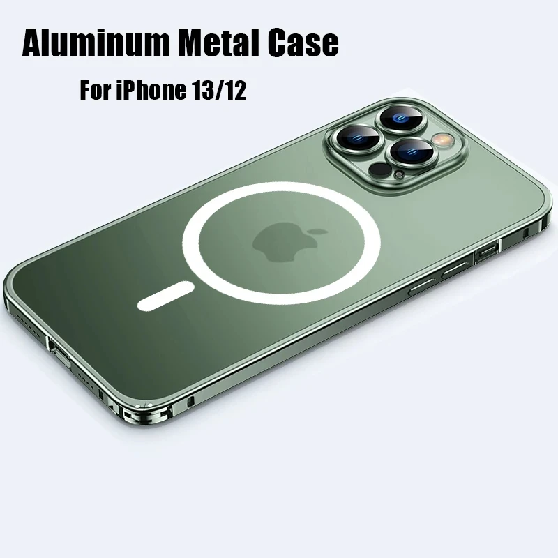 

Роскошные Чехлы из алюминиевого сплава с металлической рамкой для iPhone 12 13 11 14 Pro Max 12/13MINI с поддержкой магнитной беспроводной зарядки Magsafe