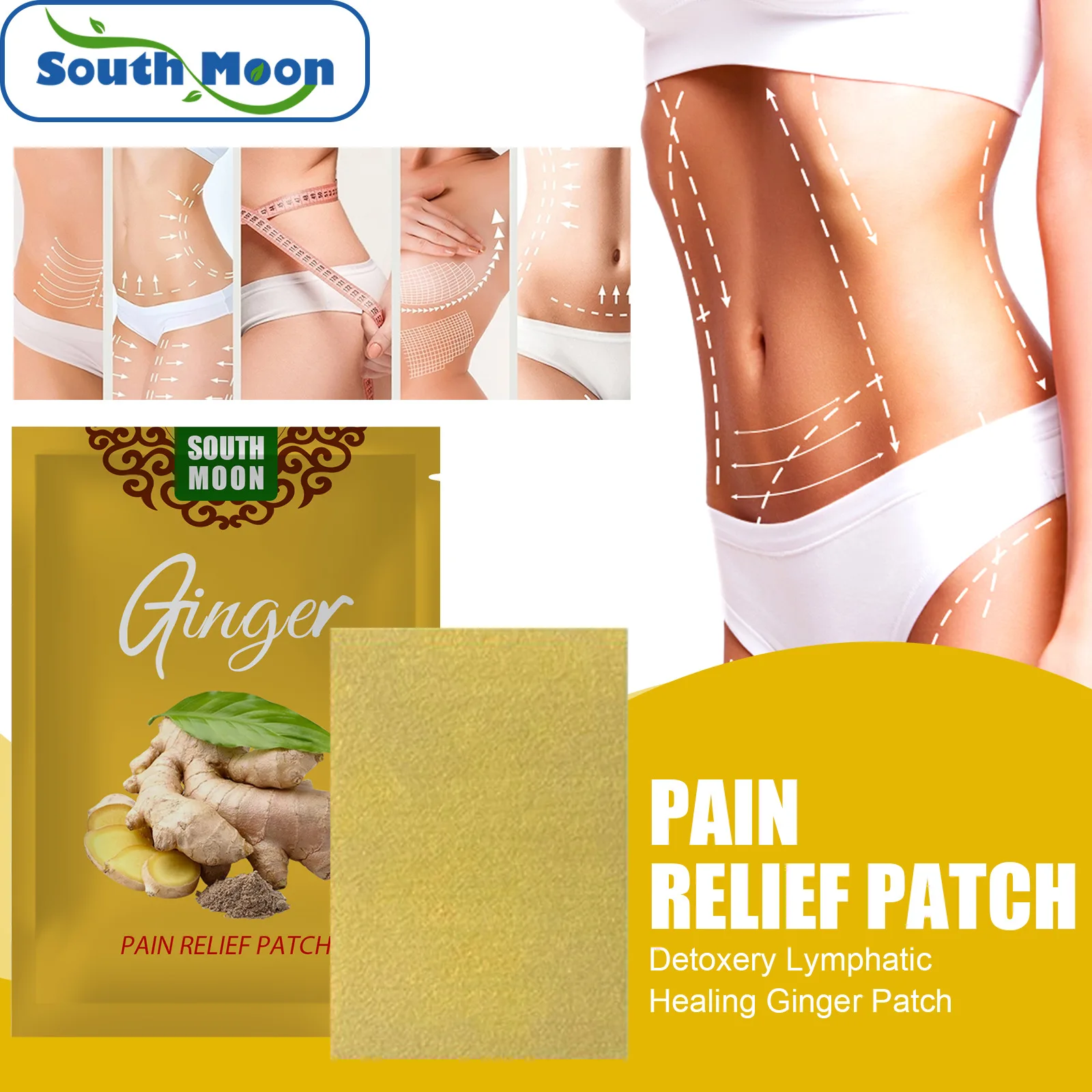 

South Moon Ginger Body Sculpting Health Paste Firming Big Belly Thighs Small Waist Improve Blood Circulation Slimming Stickers