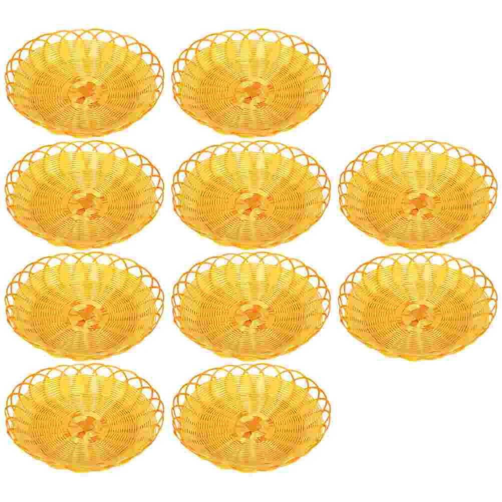 

Woven Fruit Basket Imitation Rattan Baskets Decorative Storage Small Kitchen Bread For Sundries Organizer