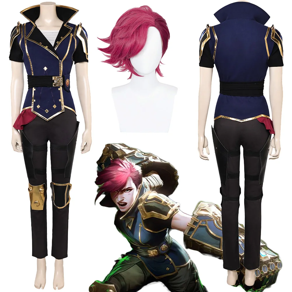 Необычный костюм Arcane Vi для косплея женщин одежда шерифа парик игра LoL TV 2