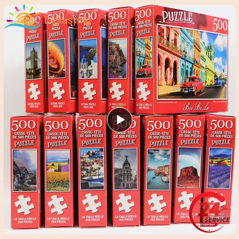 

1~10PCS 500 Pieces Jigsaw Puzzle Various Landscape Patterns Jigsaw Puzzle Educational Toy For Kids Children Games Christmas Gift