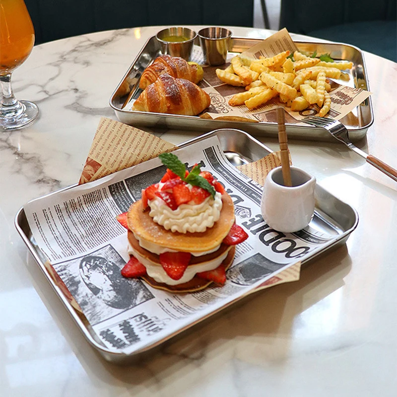 Прямоугольный противень Nerhua из нержавеющей стали для хранения дисков в кафе