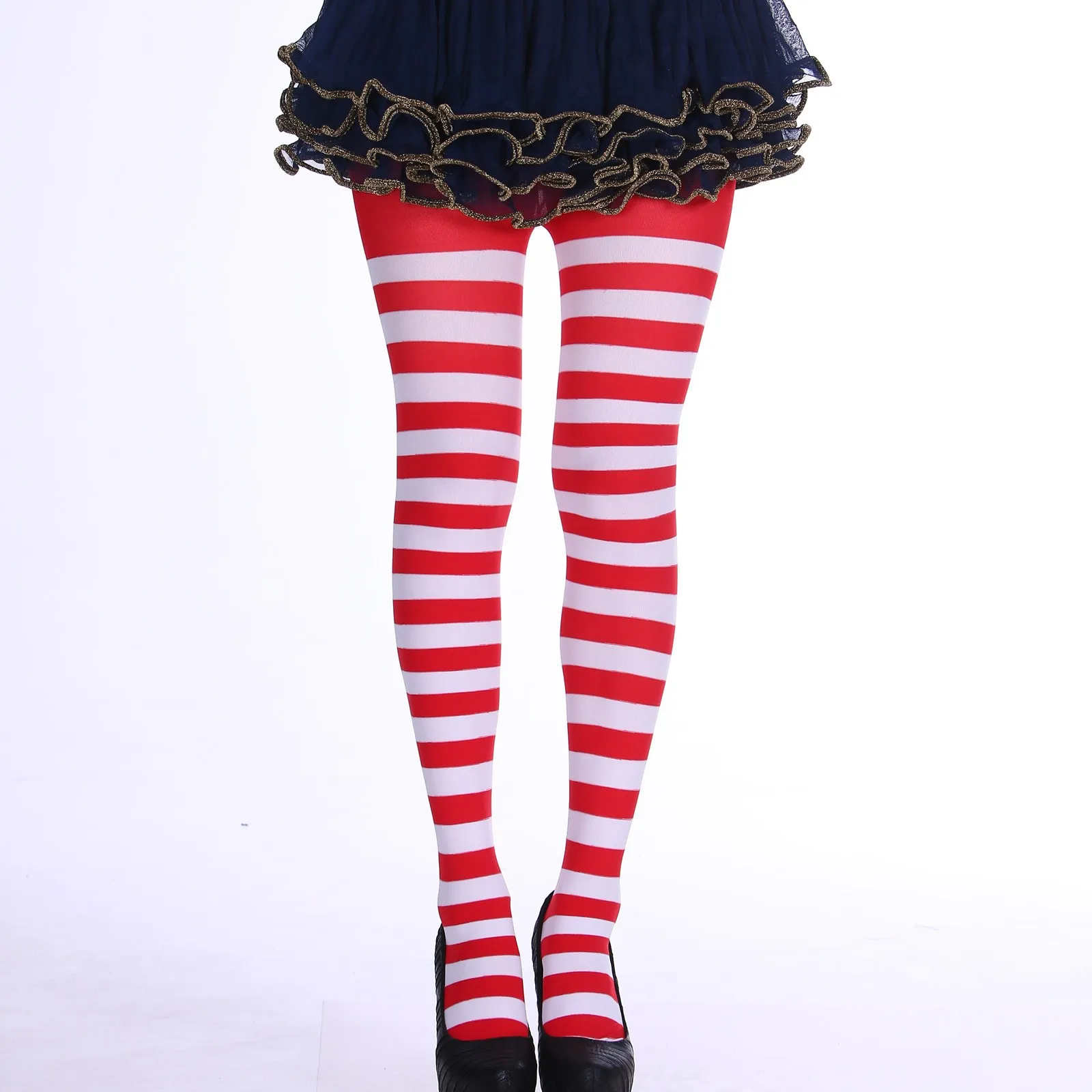 

Women Striped Pantyhose Christmas Club Party Elastic Waist Trousers Y2k Thin Intimates Vintage Pant Trouser Pantyhose Pantalones