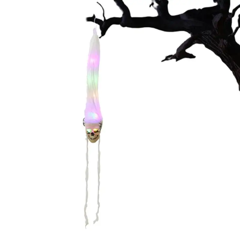 

Halloween Hanging Ghost For Parties Spooky Spider Net Skeleton Props For Indoor Home Ceiling Halloween Light Up Scary Party