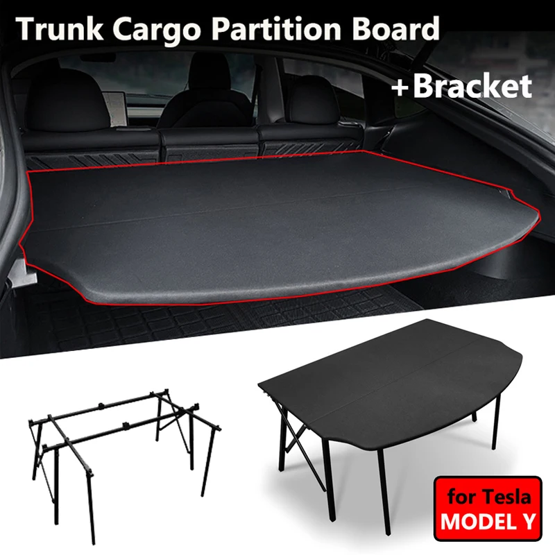 

Rear Trunk Curtain Cargo Cover For Tesla Model Y Parcel Shelf Partition Board Interior Modification Panel Camping Accessories