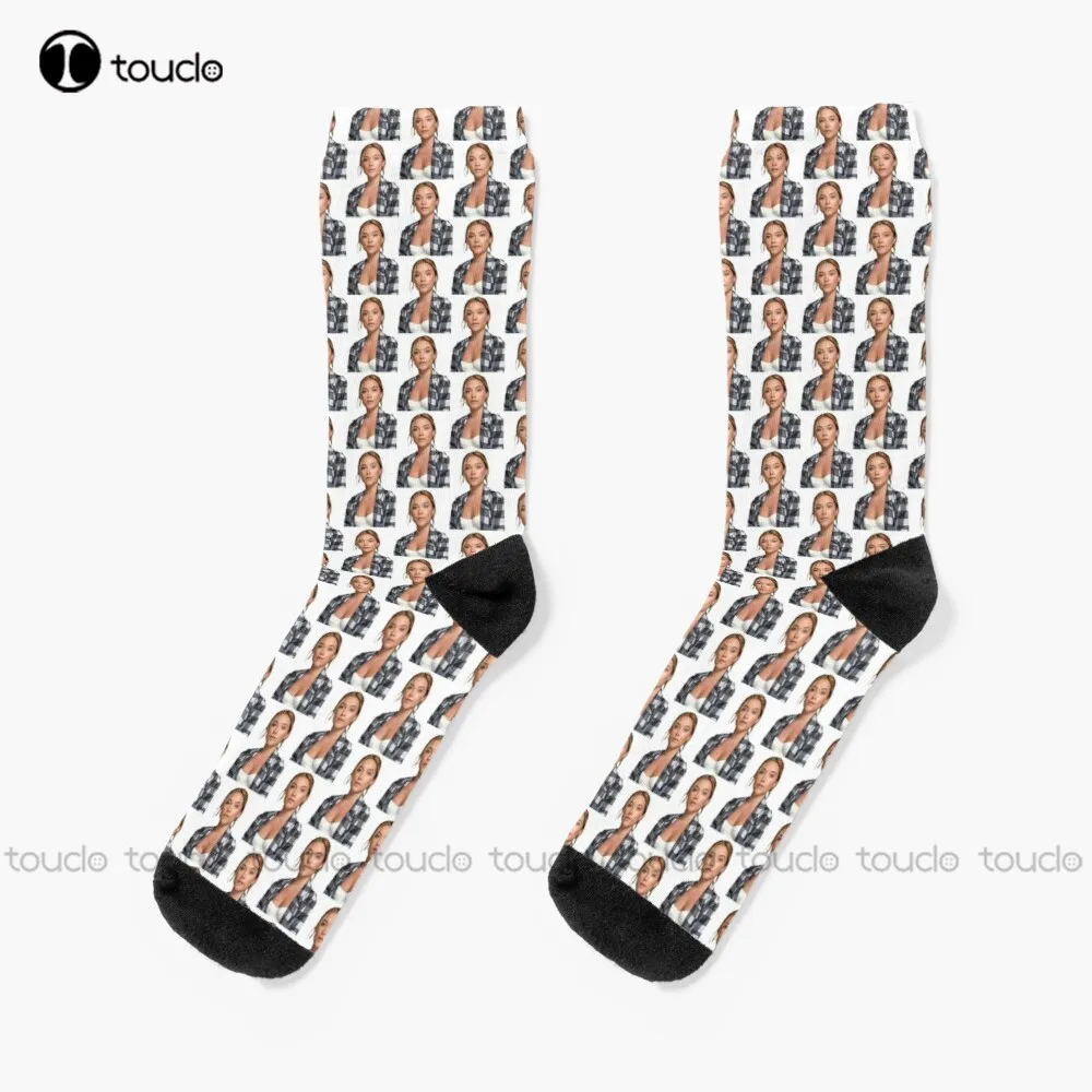 

Florence Pugh Socks Navy Baseball Socks 360° Digital Print Custom Gift Christmas New Year Gift Creative Funny Socks Halloween