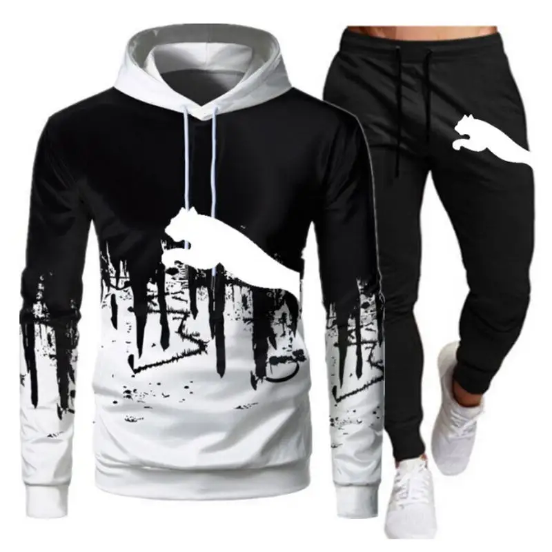 

2022 Tracksuit Men Sets Winter Hoodies Pants 2 Piece Set Running Hoody Mens Brand Sweatshirt Sport Joggers Sweatpants Suit Male