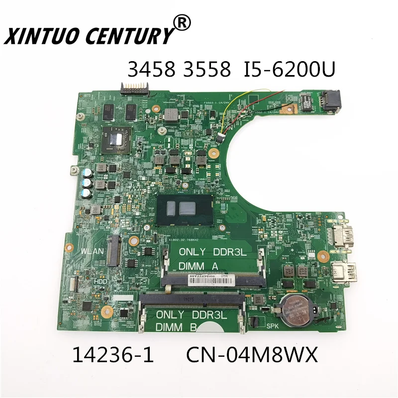 

CN-04M8WX 04M8WX 4M8WX 14236-1 i5-6200U cpu для Dell Inspiron 14 3458 3558 компьютер портативный компьютер-мама