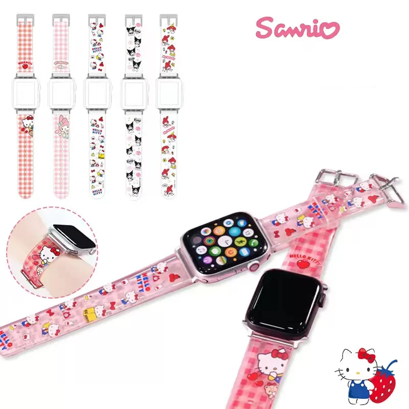 

Sanrioed Kuromi Melody Cinnamoroll for Apple Watch Band 44Mm 40Mm 45Mm 41Mm Bracelet Iwatch Series 7 Se 3 4 5 6 Ultra Band Strap