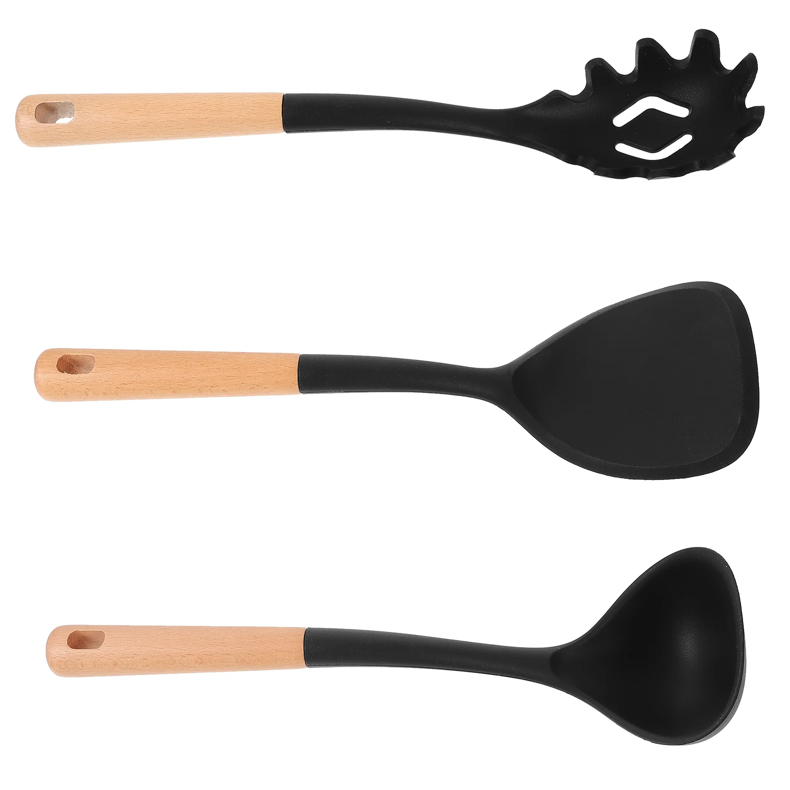 

3 Pcs Tools Cooking Utensils Spoon Silicone Spatula Non-stick Soup Kitchen Gadgets