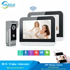Видеодомофон с Wi-Fi 7 дюймов для дома, дверной звонок, камера безопасности, дистанционное управление через приложение, дверной звонок в квартиру система связи