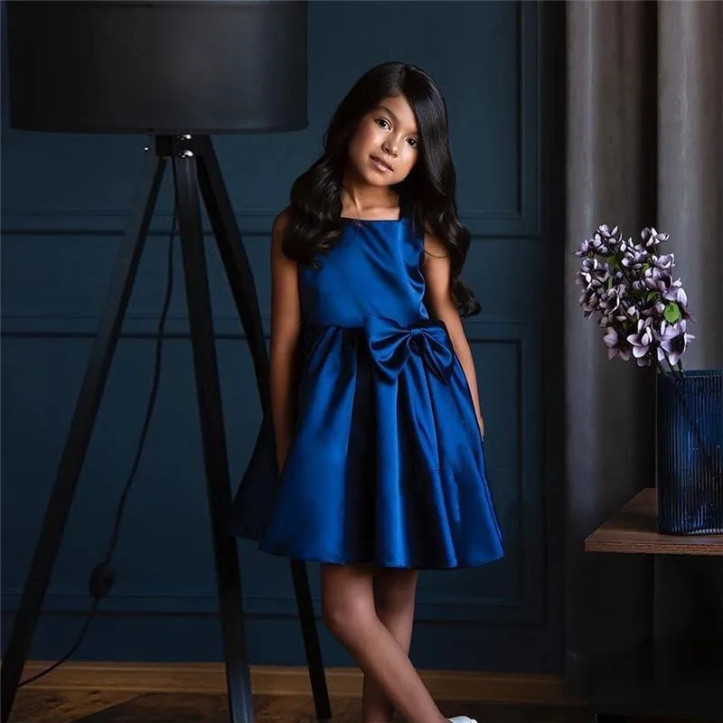 

Платье атласное без рукавов с цветочным принтом для девочек