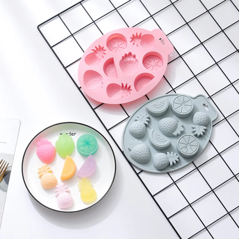 

Summer Fruit Shape Silicone Mold DIY Chocolate Baking Tool Ice Cube Pudding Mold Birthday Cake Fondant Decoration Making Tools